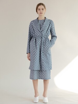 Shirring Dot Long Jacket (TESJK30)