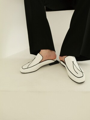 T102 lace loafer white (2-way) 2.5cm