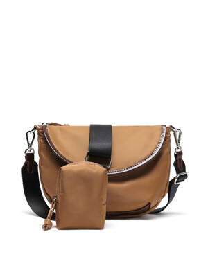 IN HALF MOON CROSSBODY BAG (RED BROWN)