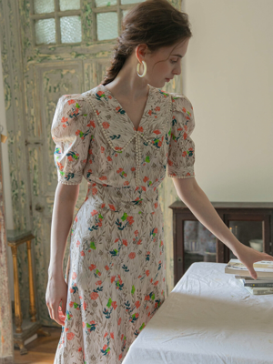 MOANA vintage dress_red flower
