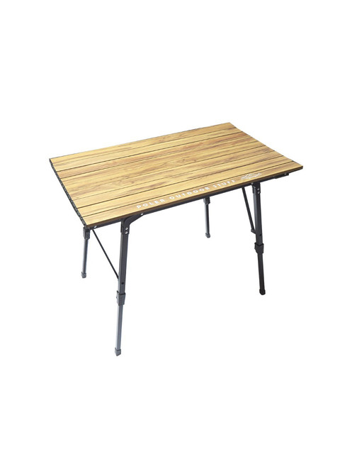 캠핑용품 - 폴러스터프 (POLERSTUFF) - AJUSTABLE ROLLTOP ALUMINUM TABLE WOOD PRINT