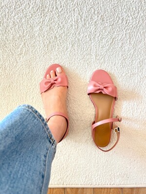 Blair Ribbon Sandals - Lazy Pink
