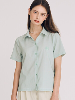 SEERSUCKER STRIPE SHIRT(GREEN)