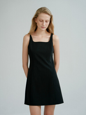 Minimal Square-Neck Dress_Black