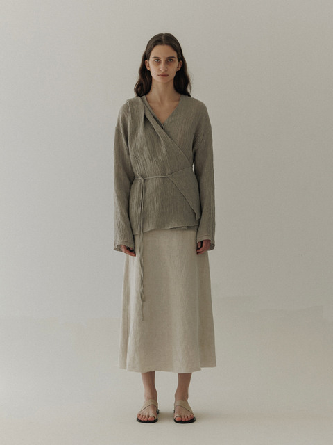 스커트 - 모이아 (MOIA) - linen reversible skirt (natural)
