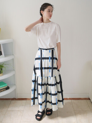 geometric print maxi skirt