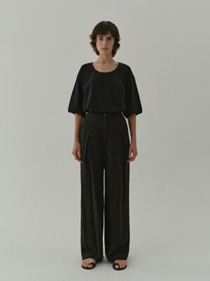 low-rise pants (black)