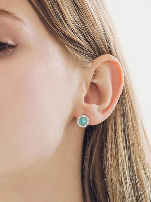 Round Pastel Cubic Earrings M03836