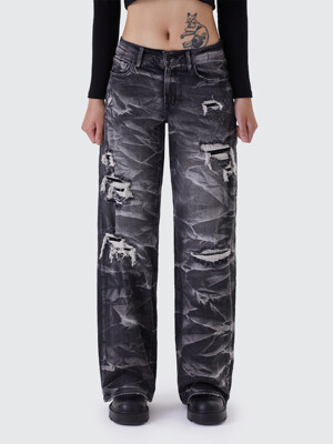 HEAVY LIGHTNING EFFECT JEANS_GAIL BLACK