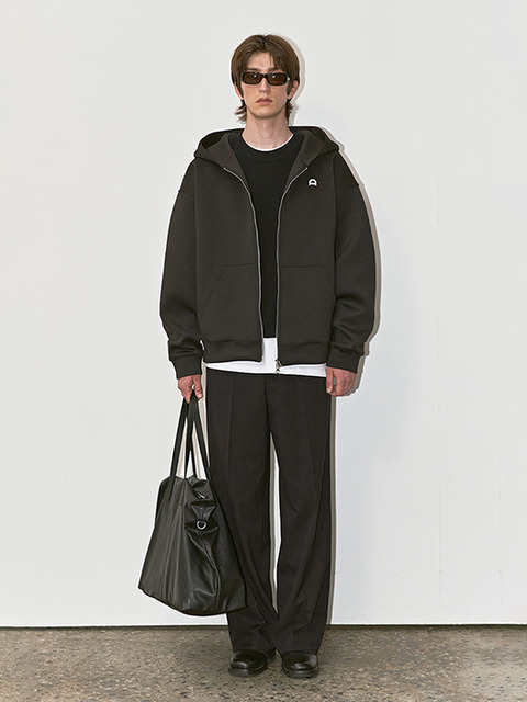아우터 - 던스트 포 맨 (Dunst for MEN) - UNISEX NEOPRENE ZIP-UP HOODIE BLACK_M_UDJU3C116BK