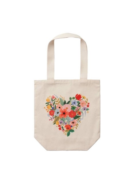 에코/캔버스백 - 라이플페이퍼 (RIFLE PAPER) - 라이플페이퍼 Floral Heart 꽃무늬 캔버스 가방 에코백
