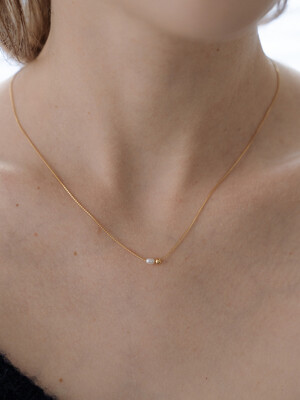 [silver925] TB006 tiny pearl n ball necklace