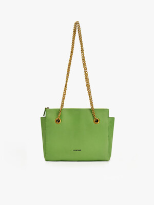 NYLON CHAIN SHOULDER BAG / GREEN