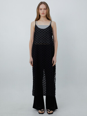 amara layerd slip dress (black)