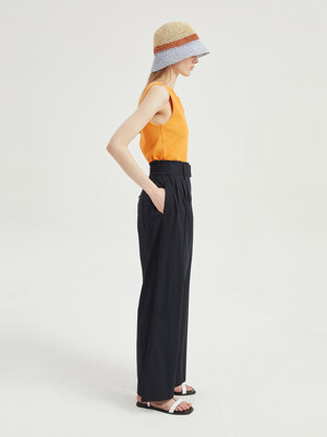 Back Banding Cotton Wide Pants_LFPNM24410NYD