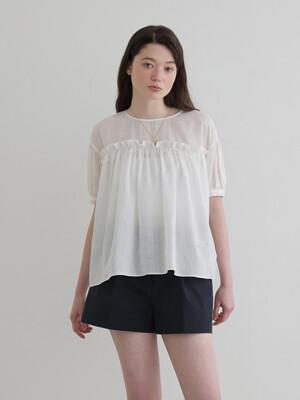 PURE SHIRRING BLOUSE