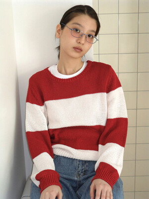 [리퍼브] BE KIND Striped Knit (RED)