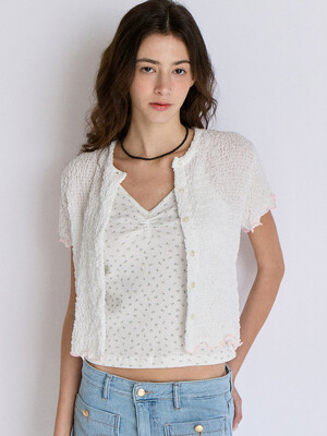 WRINKLE BUTTON CARDIGAN_IVORY