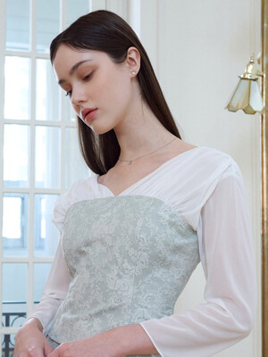 Laurent jacquard blouse [Mint]