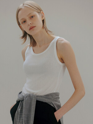 tencel cotton sleeveless t-shirt (3colors)