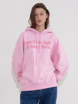 weekend fleece hoodie (baby pink)