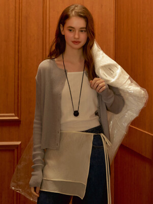 D Lou Linen Crop Cardigan_Gray