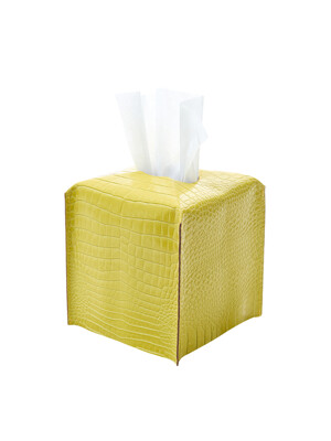 Tissue Case Yellow Crocodile Pattern (티슈 케이스 옐로우 악어패턴)