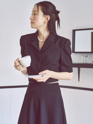 Summer Wool Half Sleeve Crop Jacket_2color