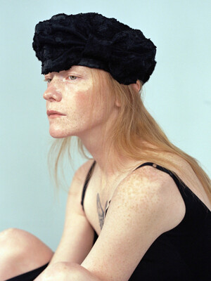 BOWL BERET_RIBBON_CLOUD BLACK