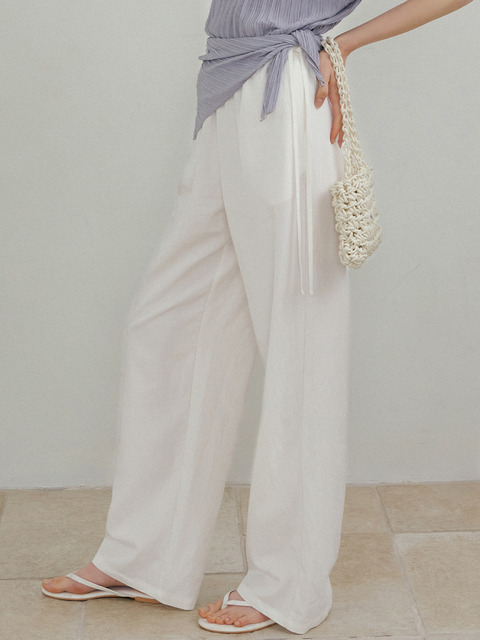 소프트서울]LACE PUNCHING STRING PANTS_WHITE