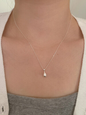 silver925 stone drop necklace (2color)