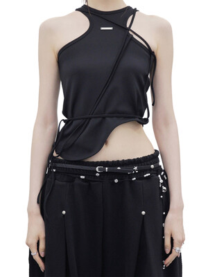 WAVE STRAP SLEEVELESS_BLACK
