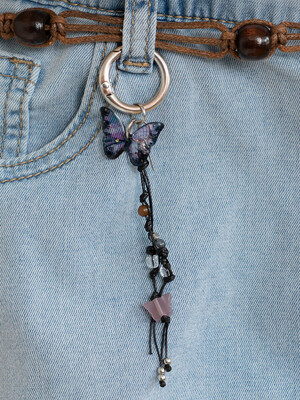 Butterfly charm key ring, Viola