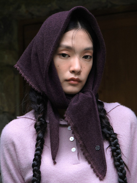 에르헴 26FW 캐시미어 100 트리밍 레이스 머플러