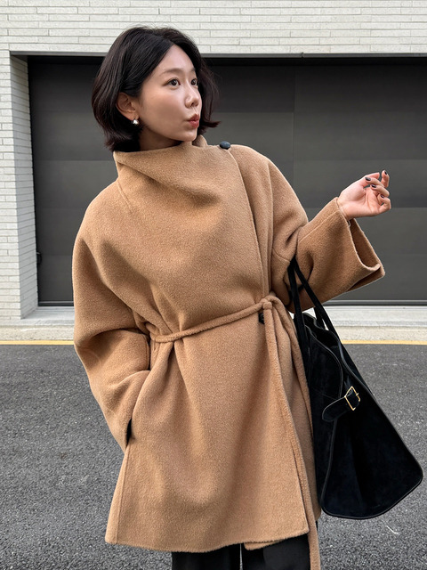 모한 TIF CASHMERE DRAPED HALF COAT [HAND MADE]_2COLORS
