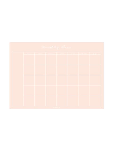 Monthly Planner Notepad - All Pink