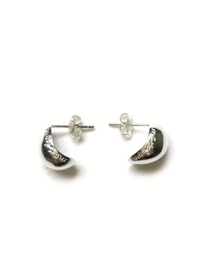 Peach slices silver earring