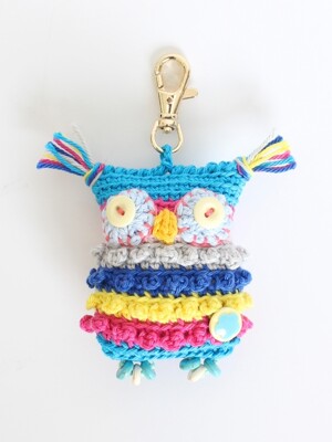 Owl fairy keyring (vivid skyblue)