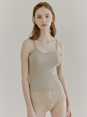 JERSEY STRING TOP  LIGHT KHAKI