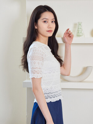 Flower Trim Lace Cardigan_ivory