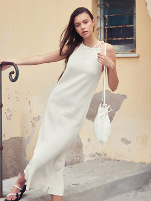 Halter neck linen dress - 2 color