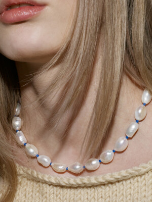 The Baroque Pearl and Blue Ball Necklace