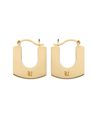 [Silver 925] square-flat french lock earrings