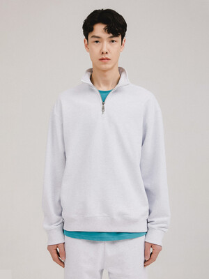 HALF ZIP SWEAT_LIGHTGREY