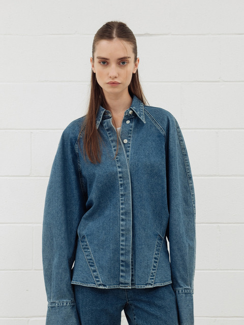 데님 - 클루투 (Clu too) - Avant-garde denim shirt_blue