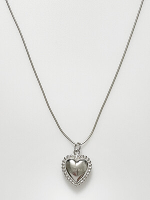 92.5% Silver Ball Heart Necklace