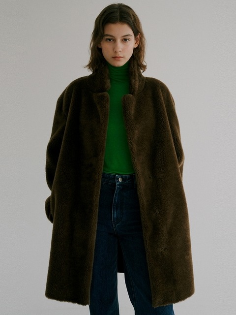 아우터 - 블랭크공삼 (blank03) - wool shearing single coat (brown)
