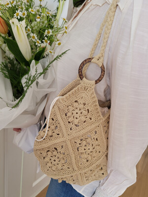 spring flower crochet bag