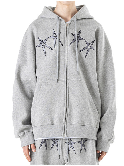 아우터 - 매스노운 (MASSNOUN) - STAR LOGO HOODY ZIP-UP MSHZP001-GY