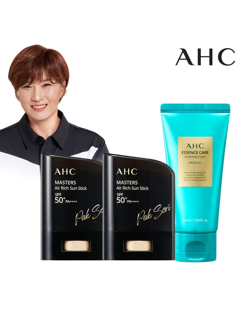 선케어 - 에이에이치씨 (AHC) - [AHCX박세리] 마스터즈 선스틱 듀오세트 + 폼클렌징 50ml